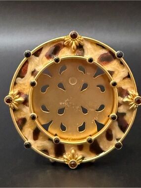 Retired JAY STRONGWATER Jungle Collection Leopard Mini Round Picture Frame